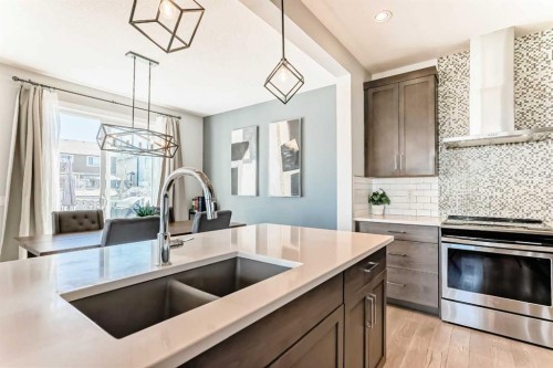 312 Auburn Shores Way Se, Calgary, AB - Indoor Photo Showing Kitchen With Double Sink With Upgraded Kitchen