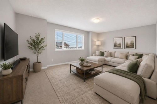 38 Silverado Skies Crescent, Calgary, AB - Indoor Photo Showing Living Room