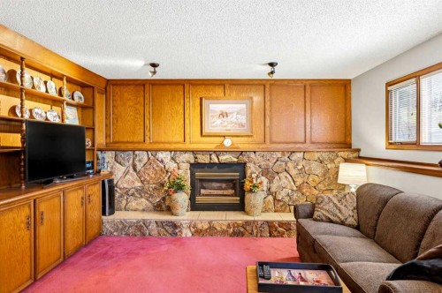 149 Edgehill Drive Nw, Calgary, AB - Indoor Photo Showing Living Room With Fireplace