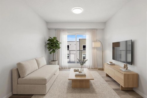 3403-33 Carringham Gate Nw, Calgary, AB - Indoor Photo Showing Living Room