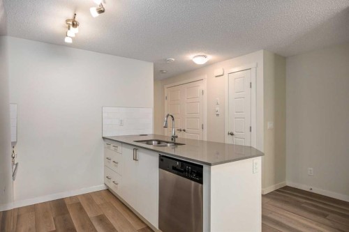 305 Cranbrook Square Se, Calgary, AB - Indoor Photo Showing Kitchen With Double Sink