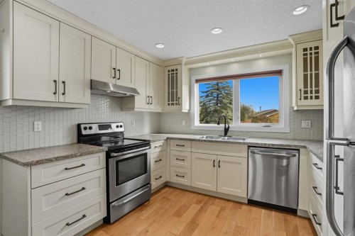 108 Falchurch Crescent Ne, Calgary, AB - Indoor Photo Showing Kitchen With Double Sink With Upgraded Kitchen