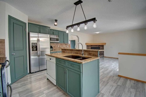 96 Cranfield Park Se, Calgary, AB - Indoor Photo Showing Kitchen With Double Sink