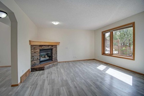 96 Cranfield Park Se, Calgary, AB - Indoor Photo Showing Living Room With Fireplace