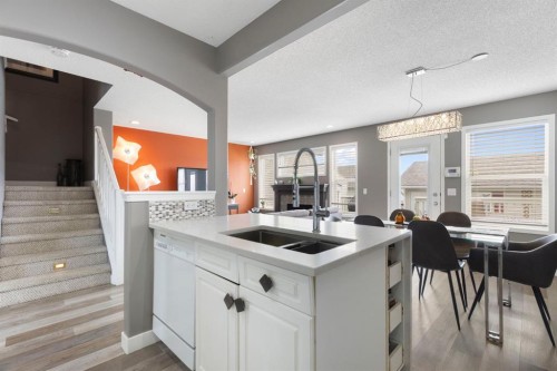 18 West Springs Gate Sw, Calgary, AB - Indoor Photo Showing Kitchen With Double Sink