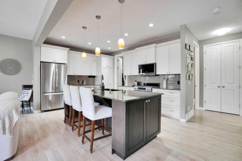 109 Cranleigh Place Se, Calgary, AB - Indoor Photo Showing Kitchen With Stainless Steel Kitchen With Upgraded Kitchen