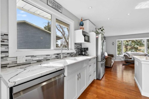 117 Bonitz Court, Carseland, AB - Indoor Photo Showing Kitchen With Double Sink