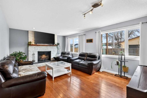 117 Bonitz Court, Carseland, AB - Indoor Photo Showing Living Room With Fireplace