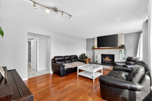 117 Bonitz Court, Carseland, AB - Indoor Photo Showing Living Room With Fireplace