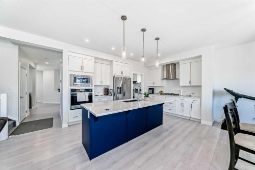 2004 Ravensdun Crescent Se, Airdrie, AB - Indoor Photo Showing Kitchen With Stainless Steel Kitchen With Upgraded Kitchen