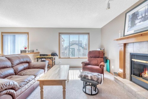 7 Springs Crescent Se, Airdrie, AB - Indoor Photo Showing Living Room With Fireplace