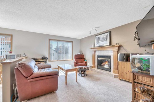7 Springs Crescent Se, Airdrie, AB - Indoor Photo Showing Living Room With Fireplace