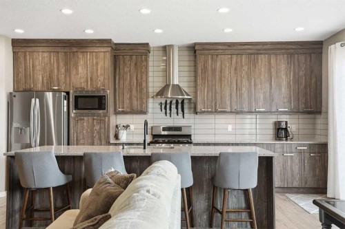 296 Walden Parade Se, Calgary, AB - Indoor Photo Showing Kitchen With Upgraded Kitchen