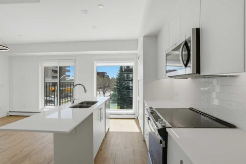 309-310 15 Avenue Sw, Calgary, AB - Indoor Photo Showing Kitchen With Double Sink