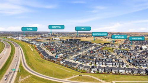 912 Seton Circle Se, Calgary, AB - Outdoor With View