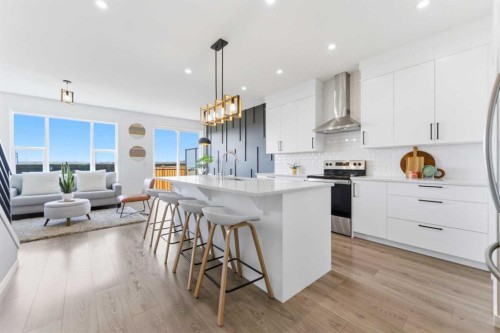 912 Seton Circle Se, Calgary, AB - Indoor Photo Showing Kitchen With Stainless Steel Kitchen With Upgraded Kitchen