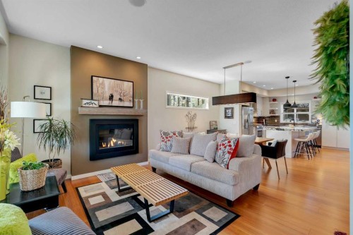 2280 Mahogany Boulevard Se, Calgary, AB - Indoor Photo Showing Living Room With Fireplace