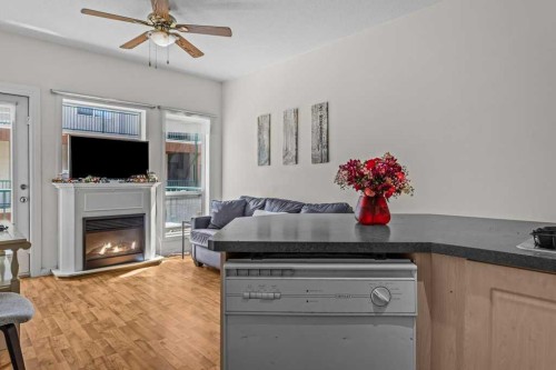 211-176 Kananaskis Way, Canmore, AB - Indoor Photo Showing Other Room With Fireplace