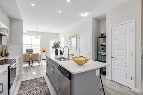44 Tillotson Loop, Okotoks, AB - Indoor Photo Showing Kitchen With Double Sink With Upgraded Kitchen