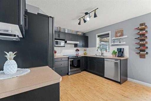 529 Railway Avenue, Langdon, AB - Indoor Photo Showing Kitchen With Stainless Steel Kitchen