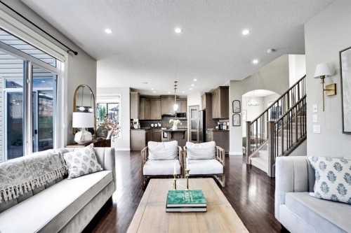 117 Hawkmere Place, Chestermere, AB - Indoor Photo Showing Living Room