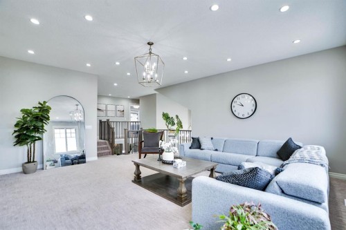 117 Hawkmere Place, Chestermere, AB - Indoor Photo Showing Living Room