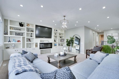117 Hawkmere Place, Chestermere, AB - Indoor Photo Showing Living Room