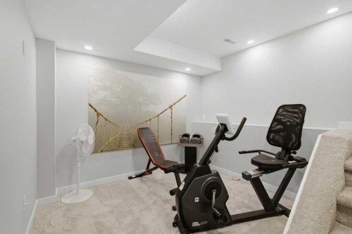 129 Cranfield Green Se, Calgary, AB - Indoor Photo Showing Gym Room