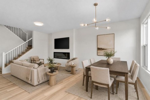 675 Buffaloberry Manor Se, Calgary, AB - Indoor Photo Showing Dining Room