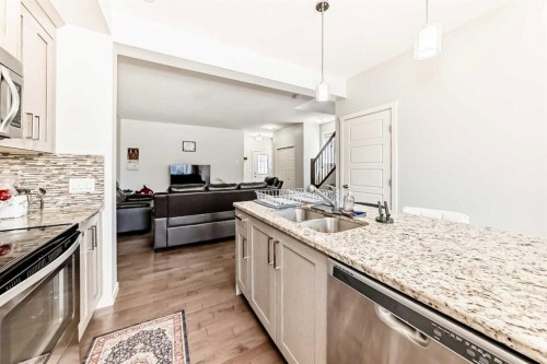 102 Saddlelake Terrace Ne, Calgary, AB - Indoor Photo Showing Kitchen With Stainless Steel Kitchen With Double Sink With Upgraded Kitchen
