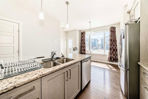 102 Saddlelake Terrace Ne, Calgary, AB - Indoor Photo Showing Kitchen With Stainless Steel Kitchen With Double Sink With Upgraded Kitchen