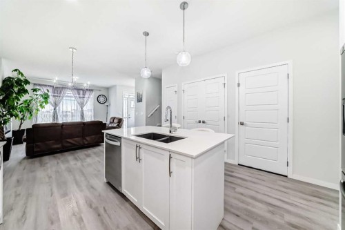 332 Dawson Drive, Chestermere, AB - Indoor Photo Showing Kitchen With Double Sink