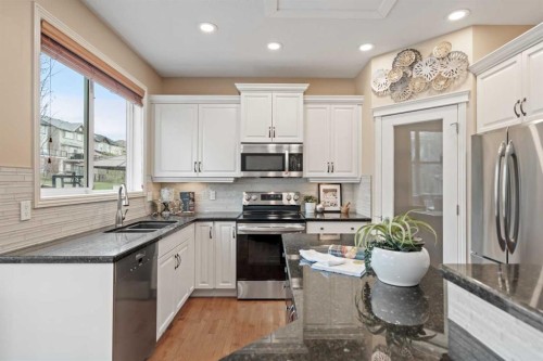 134 Panamount Rise Nw, Calgary, AB - Indoor Photo Showing Kitchen With Stainless Steel Kitchen With Double Sink