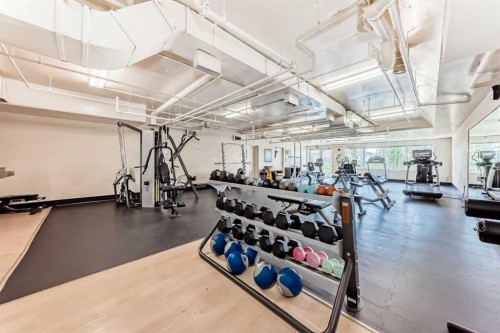 2-132 Rockyledge View Nw, Calgary, AB - Indoor Photo Showing Gym Room