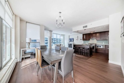 1002-735 2 Avenue Sw, Calgary, AB - Indoor Photo Showing Dining Room