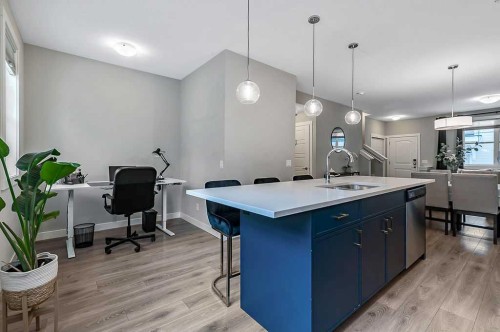 305 Cranbrook Walk Se, Calgary, AB - Indoor Photo Showing Kitchen With Upgraded Kitchen