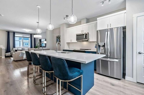 305 Cranbrook Walk Se, Calgary, AB - Indoor Photo Showing Kitchen With Upgraded Kitchen