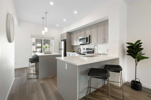505 Copperstone Manor Se, Calgary, AB - Indoor Photo Showing Kitchen With Upgraded Kitchen