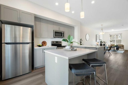 505 Copperstone Manor Se, Calgary, AB - Indoor Photo Showing Kitchen With Stainless Steel Kitchen With Upgraded Kitchen