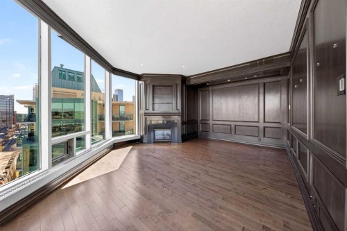 1401-837 2 Avenue Sw, Calgary, AB - Indoor With Fireplace