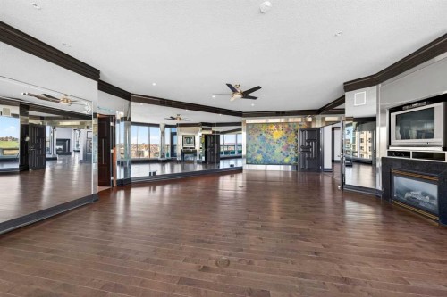 1401-837 2 Avenue Sw, Calgary, AB - Indoor With Fireplace
