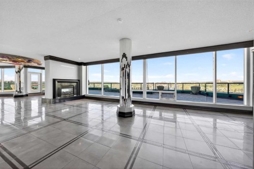 1401-837 2 Avenue Sw, Calgary, AB - Indoor With Fireplace
