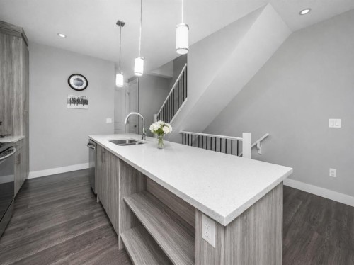76 Skyview Link Ne, Calgary, AB - Indoor Photo Showing Kitchen With Double Sink