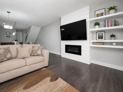 76 Skyview Link Ne, Calgary, AB - Indoor Photo Showing Living Room With Fireplace