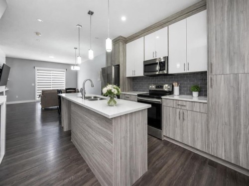 76 Skyview Link Ne, Calgary, AB - Indoor Photo Showing Kitchen With Double Sink With Upgraded Kitchen