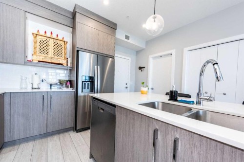 1317-681 Savanna Boulevard North, Calgary, AB - Indoor Photo Showing Kitchen With Double Sink