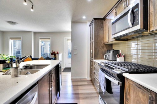 60 Cityside Grove Ne, Calgary, AB - Indoor Photo Showing Kitchen With Double Sink