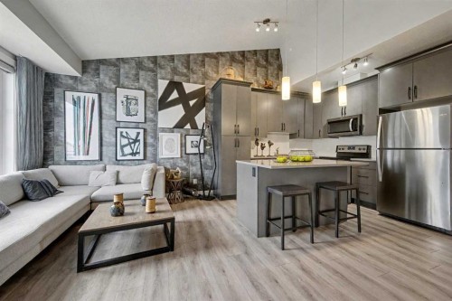 117 Livingston Common Ne, Calgary, AB - Indoor Photo Showing Kitchen With Upgraded Kitchen