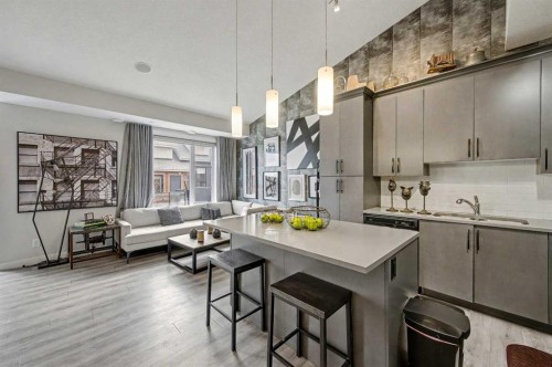 117 Livingston Common Ne, Calgary, AB - Indoor Photo Showing Kitchen With Double Sink