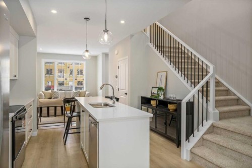1449 Rangeview Drive Se, Calgary, AB - Indoor Photo Showing Kitchen With Double Sink With Upgraded Kitchen